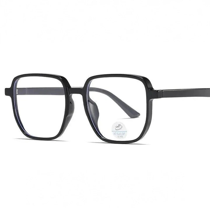 Reven Jate Unisex Full Rim Square Acetate Eyeglasses 81247 - black-golden