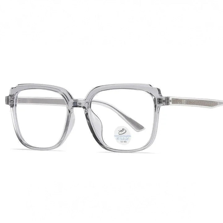 Reven Jate Unisex Full Rim Square Acetate Eyeglasses 81229 - grey