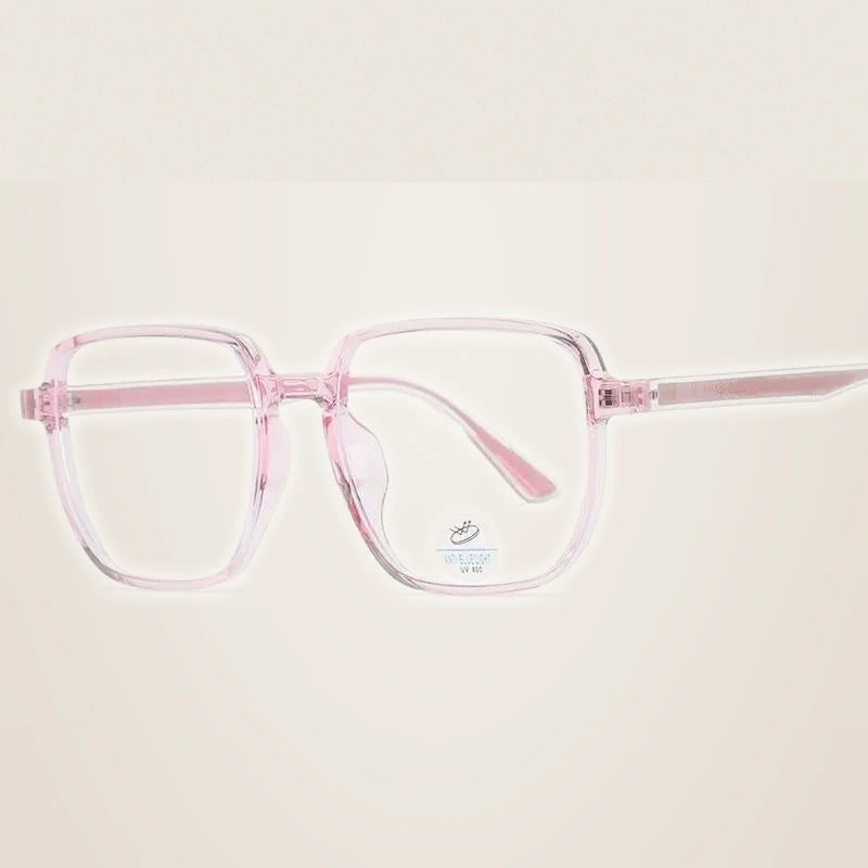 Reven Jate Unisex Full Rim Square Acetate Eyeglasses 81247 - pink