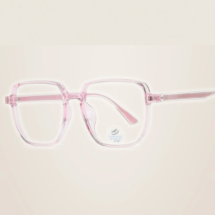 Reven Jate Unisex Full Rim Square Acetate Eyeglasses 81247 - pink