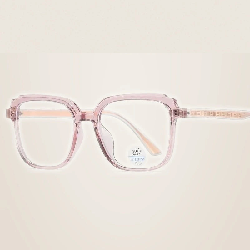 Reven Jate Unisex Full Rim Square Acetate Eyeglasses 81229 - pink