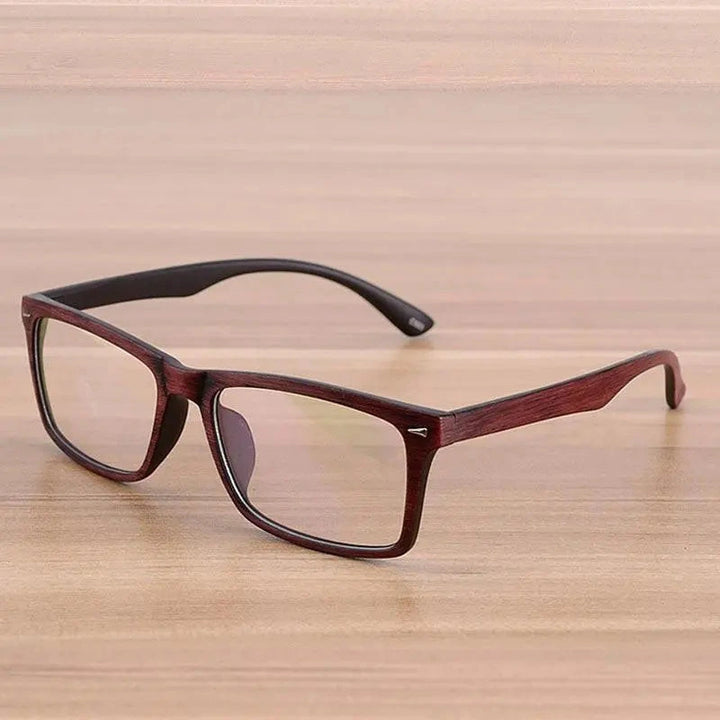 Reven Jate Unisex Full Rim Square Acetate Eyeglasses Wooden Pattern 922 - Size Chart