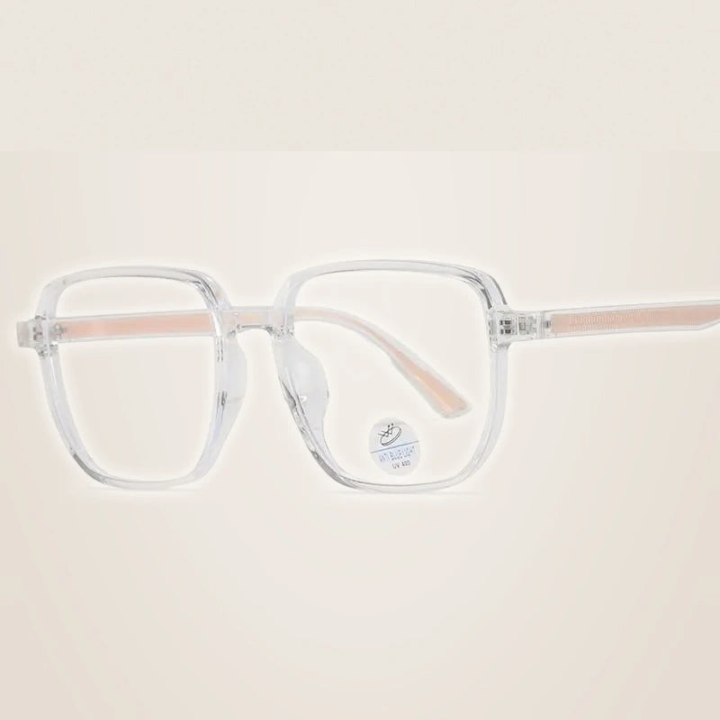 Reven Jate Unisex Full Rim Square Acetate Eyeglasses 81247 - transparent