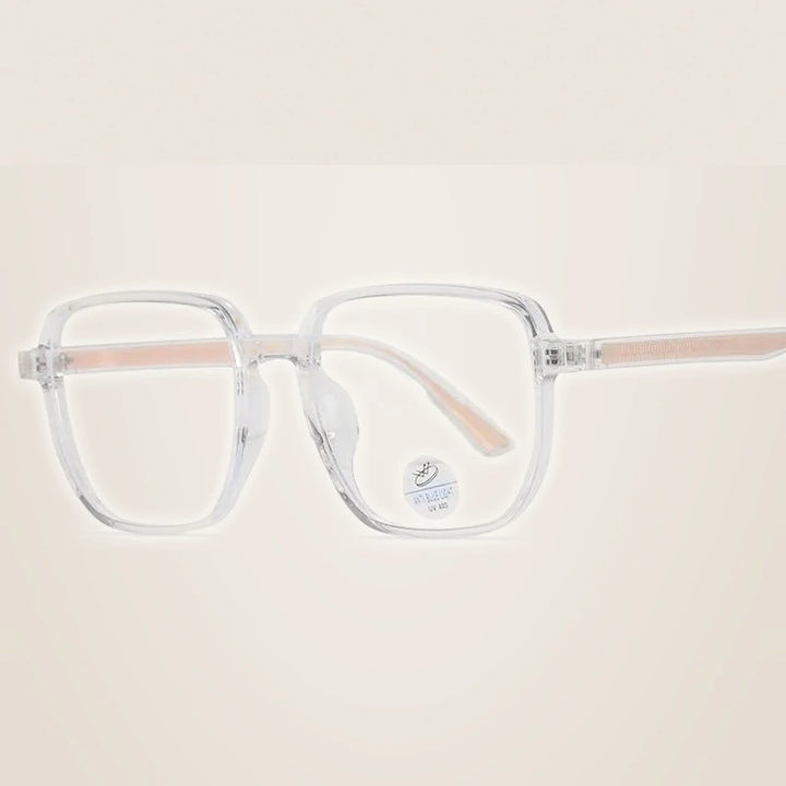 Reven Jate Unisex Full Rim Square Acetate Eyeglasses 81247 - transparent