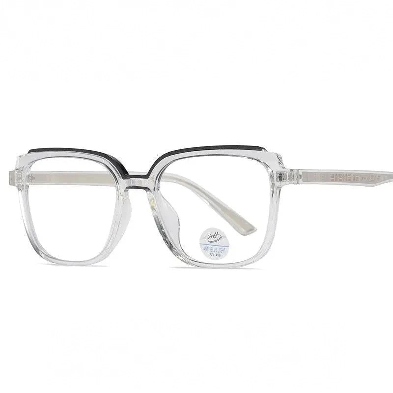 Reven Jate Unisex Full Rim Square Acetate Eyeglasses 81229 - transparent