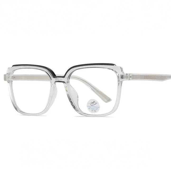 Reven Jate Unisex Full Rim Square Acetate Eyeglasses 81229 - transparent