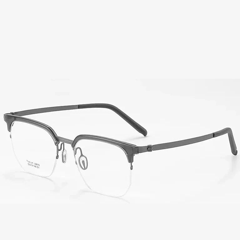 Reven Jate Unisex Full Rim Square Acetate Titanium Eyeglasses 2610 - C1