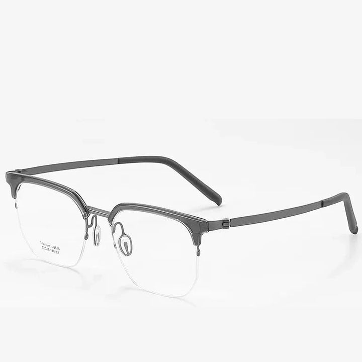 Reven Jate Unisex Full Rim Square Acetate Titanium Eyeglasses 2610 - C1