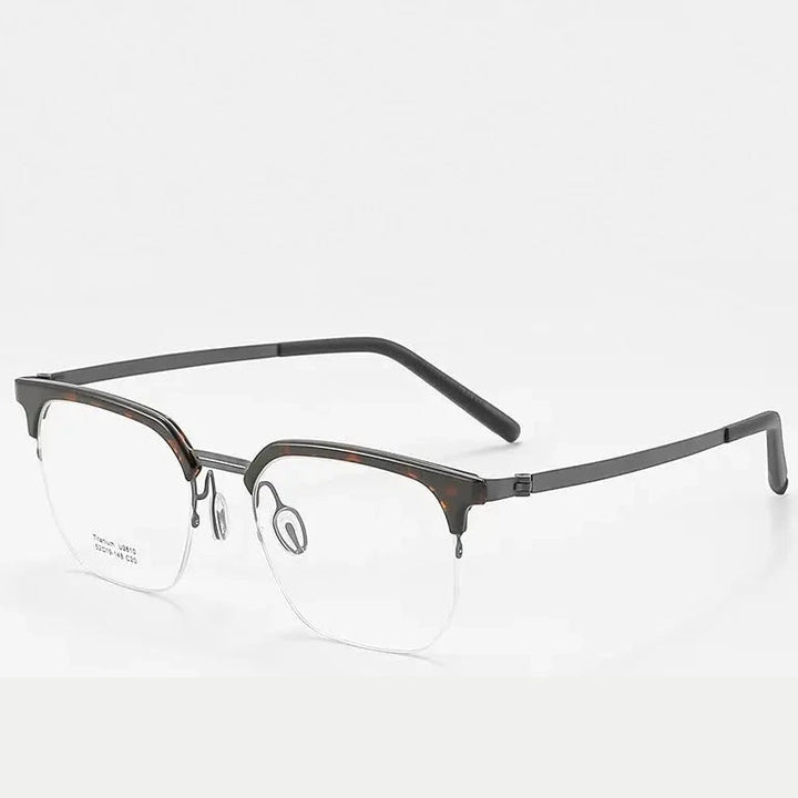 Reven Jate Unisex Full Rim Square Acetate Titanium Eyeglasses 2610 - C20