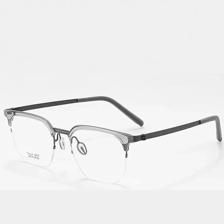 Reven Jate Unisex Full Rim Square Acetate Titanium Eyeglasses 2610 - C3