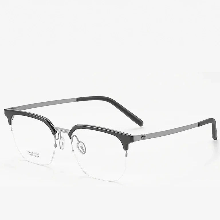 Reven Jate Unisex Full Rim Square Acetate Titanium Eyeglasses 2610 - C6