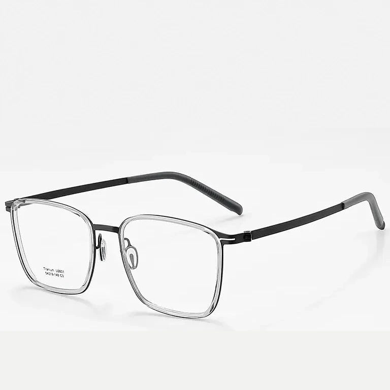 Reven Jate Unisex Full Rim Square Titanium Acetate Eyeglasses J2601 - C3