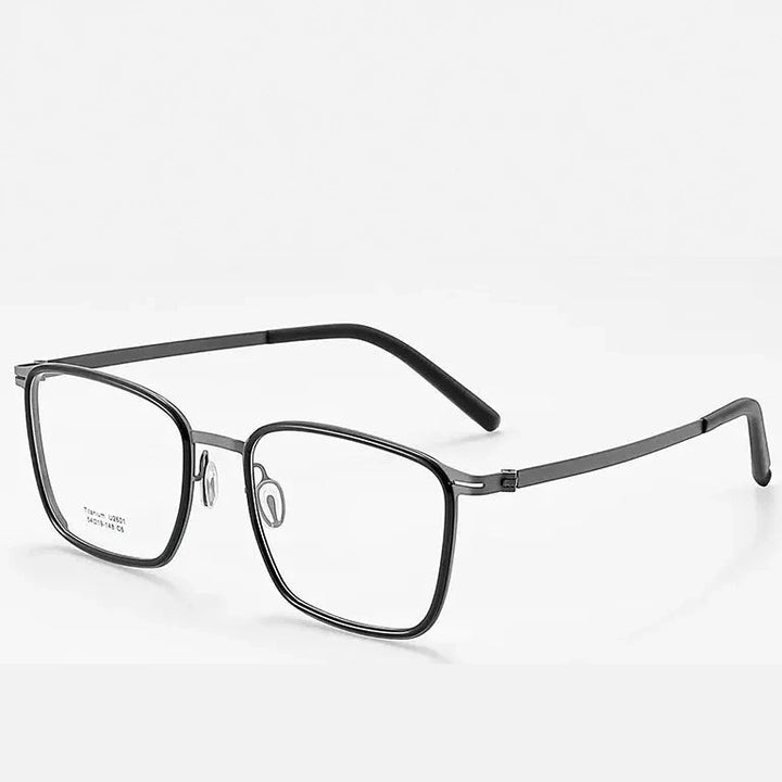 Reven Jate Unisex Full Rim Square Titanium Acetate Eyeglasses J2601 - C6
