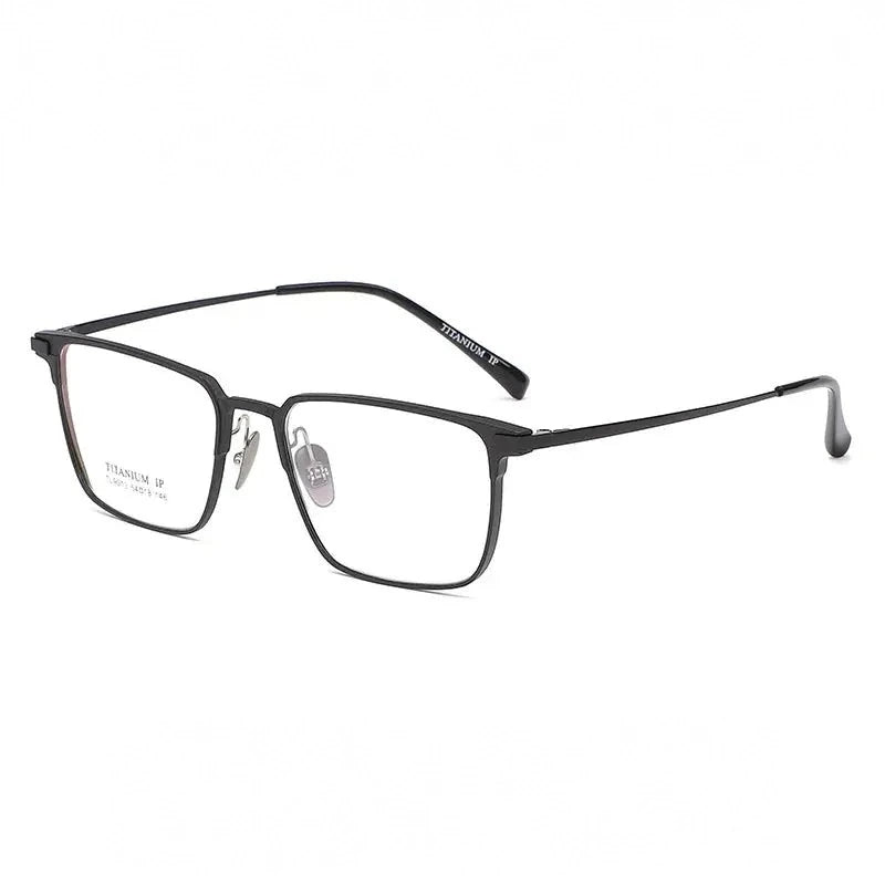 Reven Jate Unisex Full Rim Square Titanium Eyeglasses 669011 - black