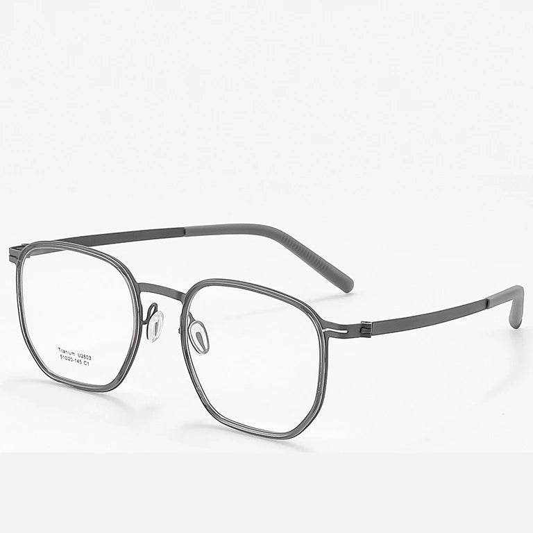 Reven Jate Unisex Full Rim Square Titanium Eyeglasses J2603 - C1