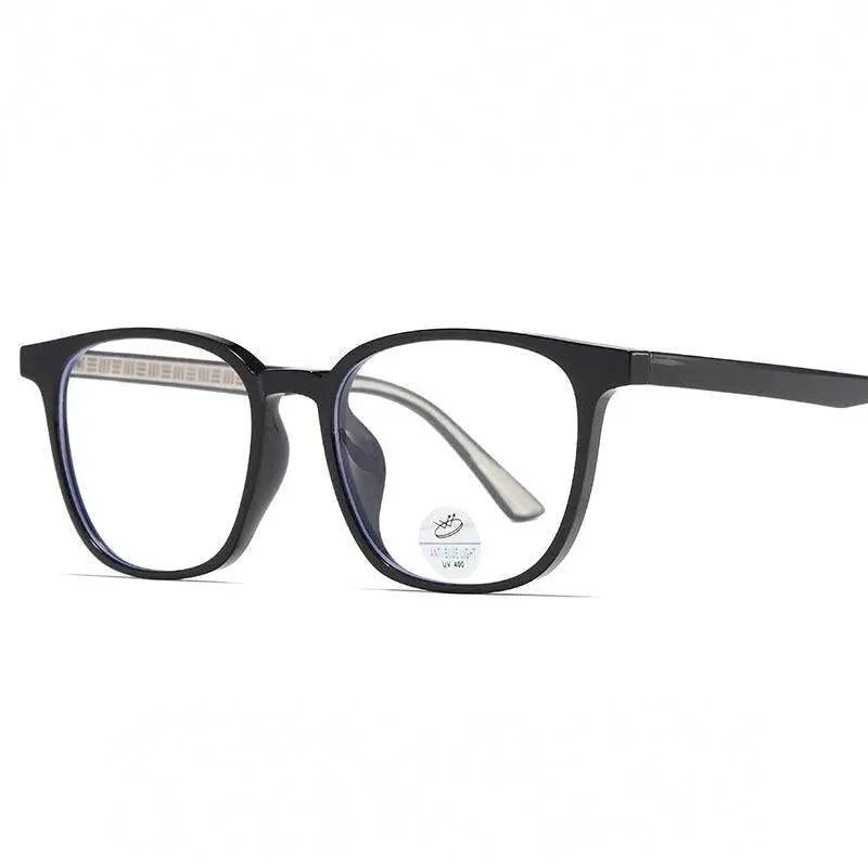 Reven Jate Unisex Full Rim Square Tr 90 Acetate Eyeglasses 81245 - black-golden