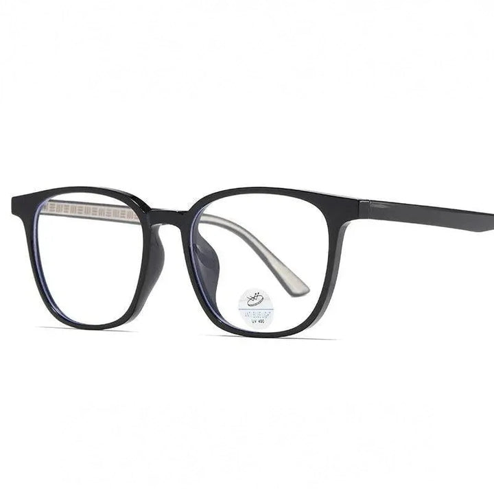 Reven Jate Unisex Full Rim Square Tr 90 Acetate Eyeglasses 81245 - black-golden