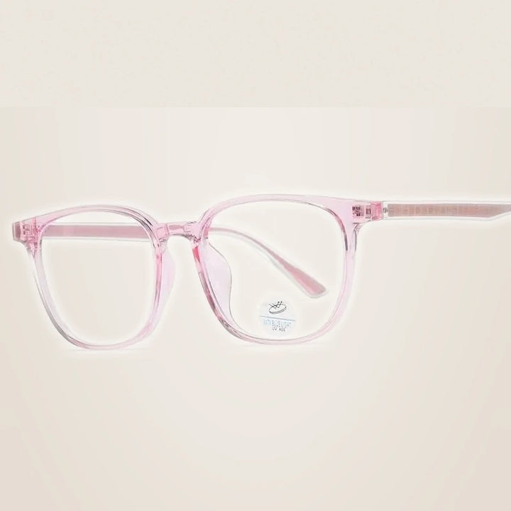 Reven Jate Unisex Full Rim Square Tr 90 Acetate Eyeglasses 81245 - pink