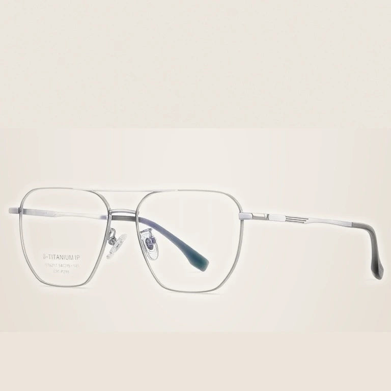 Reven Jate Women's Full Rim Oval Double Bridge Titanium Eyeglasses 6217 - C3