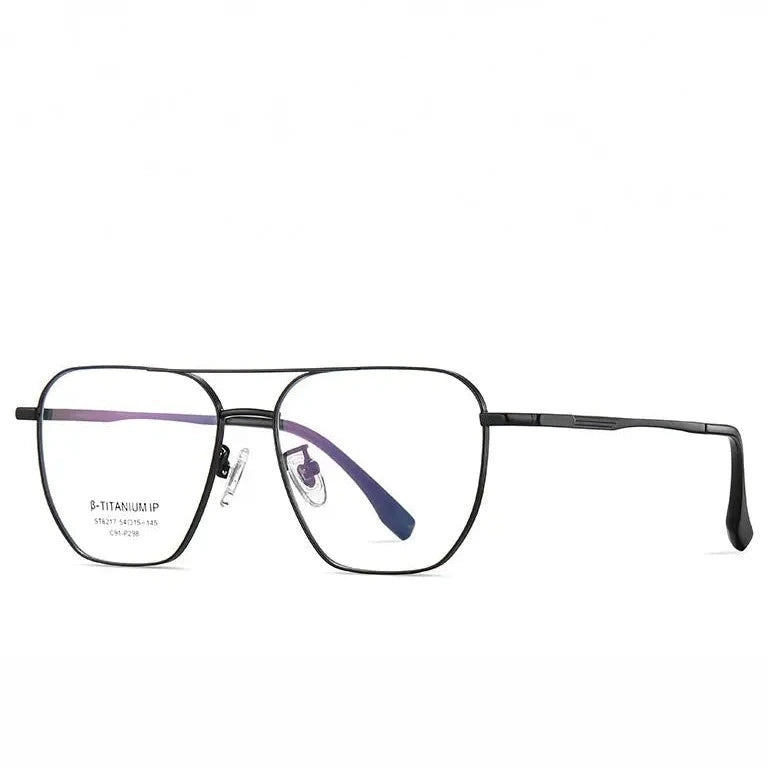 Reven Jate Women's Full Rim Oval Double Bridge Titanium Eyeglasses 6217 - C91
