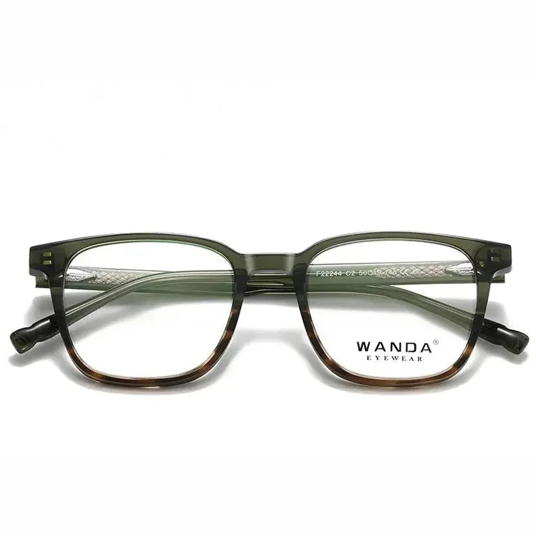Reven Jate Women's Full Rim Round Square Tr 90 Alloy Eyeglasses 22244 - C2
