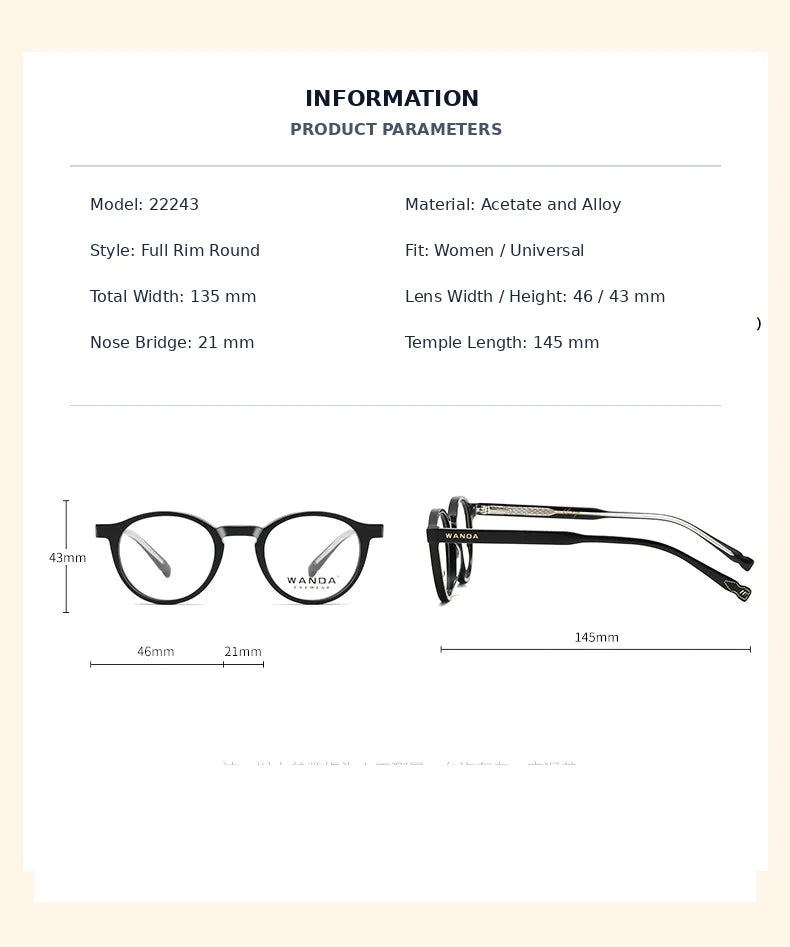 Reven Jate 22243 Size Guide (135-46-21-145 mm)