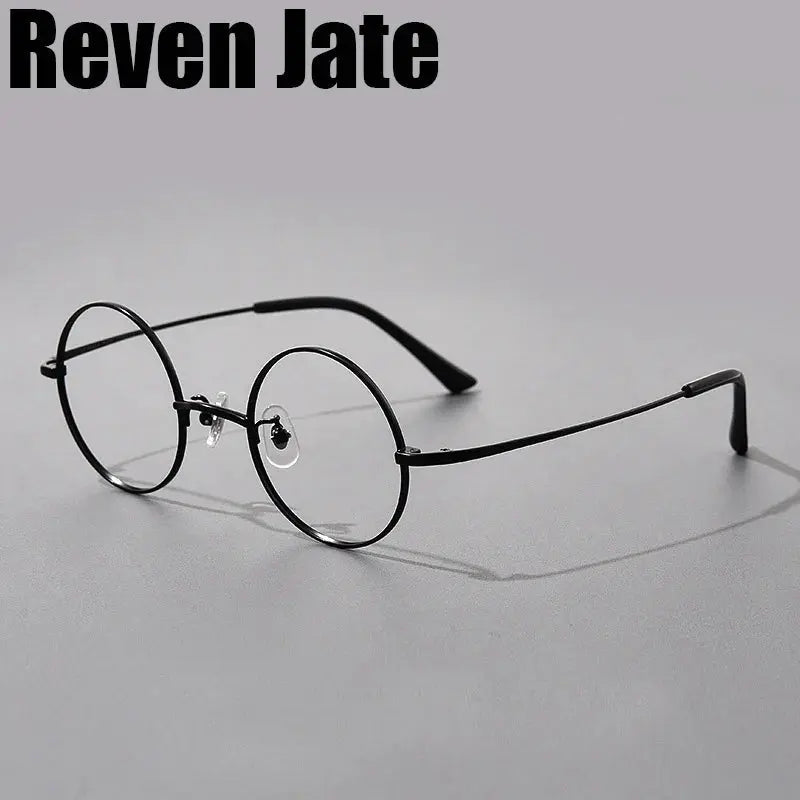 Reven Jate Women's Full Rim Round Titanium Eyeglasses Two Sizes 8786 - grey
