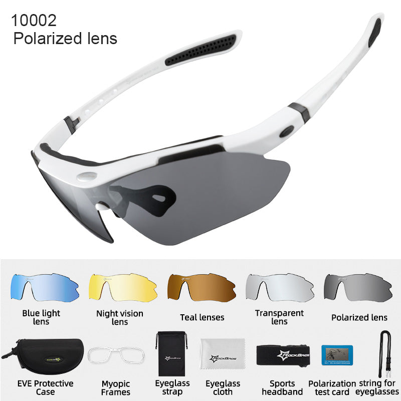 Rockbros Unisex Full Rim Rectangle Acetate Polarized Cycling Sunglasses 1000 - 10002