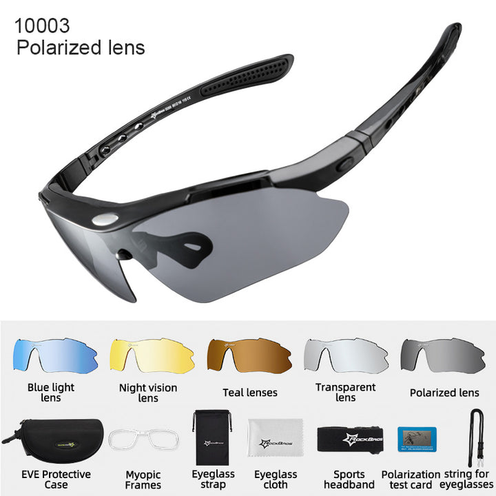 Rockbros Unisex Full Rim Rectangle Acetate Polarized Cycling Sunglasses 1000 - 10003