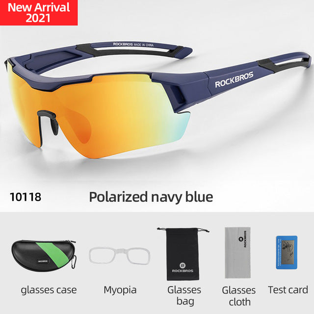 Rockbros Unisex Full Rim Rectangle Acetate Polarized Cycling Sunglasses 1000 - 10118