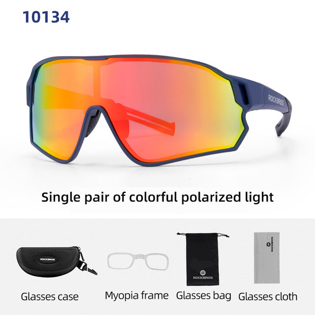 Rockbros Unisex Full Rim Rectangle Acetate Polarized Cycling Sunglasses 1000 - 10134