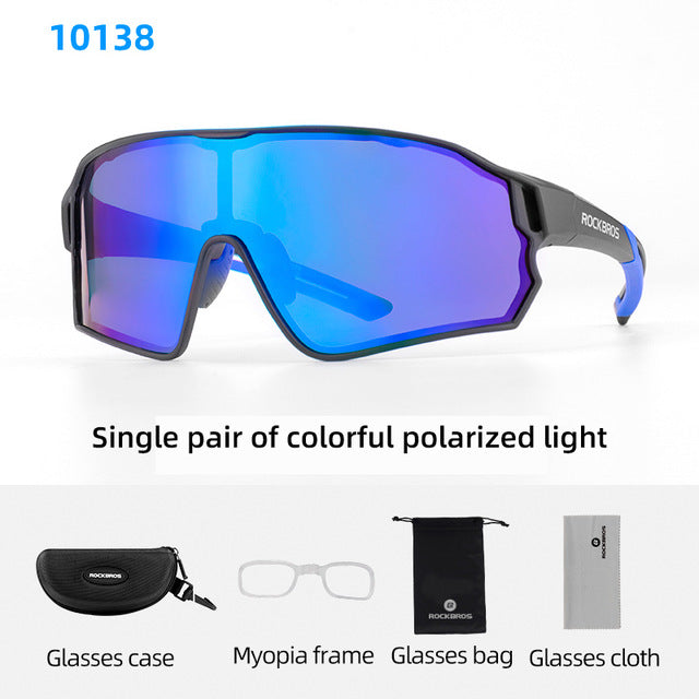 Rockbros Unisex Full Rim Rectangle Acetate Polarized Cycling Sunglasses 1000 - 10138