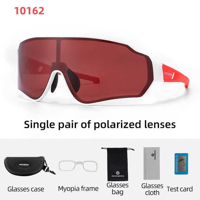 Rockbros Unisex Full Rim Rectangle Acetate Polarized Cycling Sunglasses 1000 - 10162