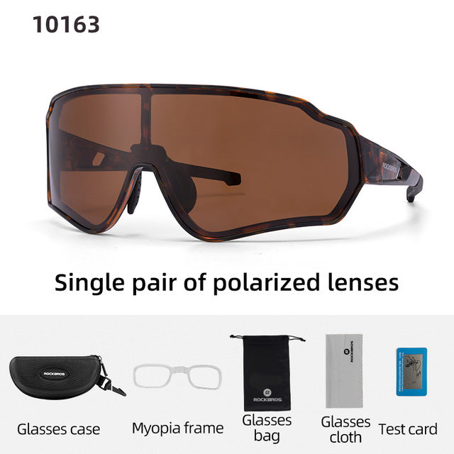 Rockbros Unisex Full Rim Rectangle Acetate Polarized Cycling Sunglasses 1000 - 10163