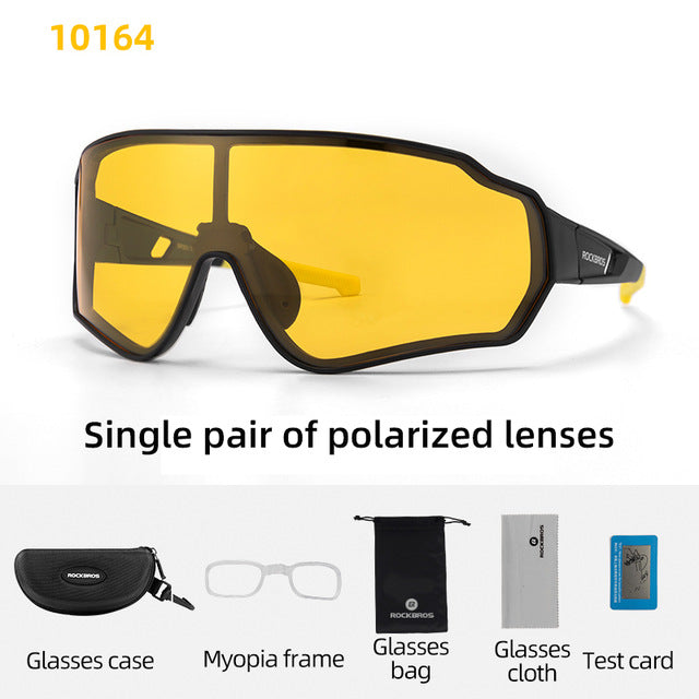 Rockbros Unisex Full Rim Rectangle Acetate Polarized Cycling Sunglasses 1000 - 10164