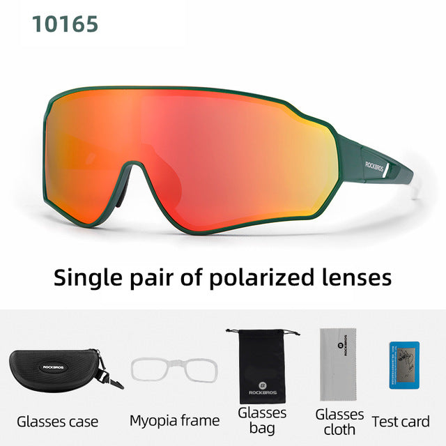 Rockbros Unisex Full Rim Rectangle Acetate Polarized Cycling Sunglasses 1000 - 10165