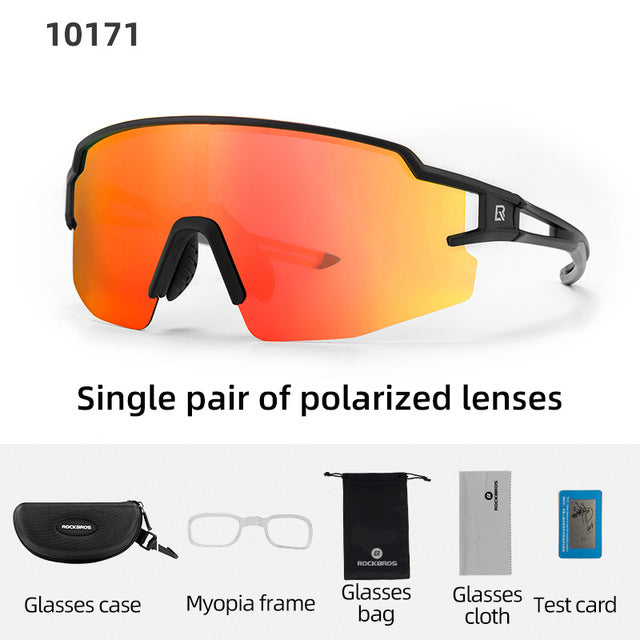 Rockbros Unisex Full Rim Rectangle Acetate Polarized Cycling Sunglasses 1000 - 10171