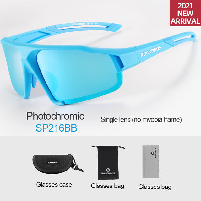 Rockbros Unisex Full Rim Rectangle Acetate Polarized Cycling Sunglasses 1000 - SP216BB