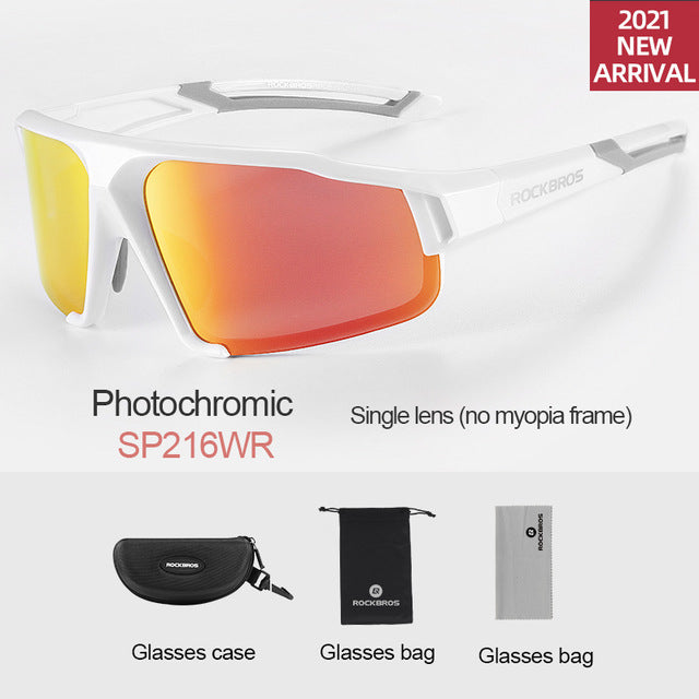 Rockbros Unisex Full Rim Rectangle Acetate Polarized Cycling Sunglasses 1000 - SP216WR