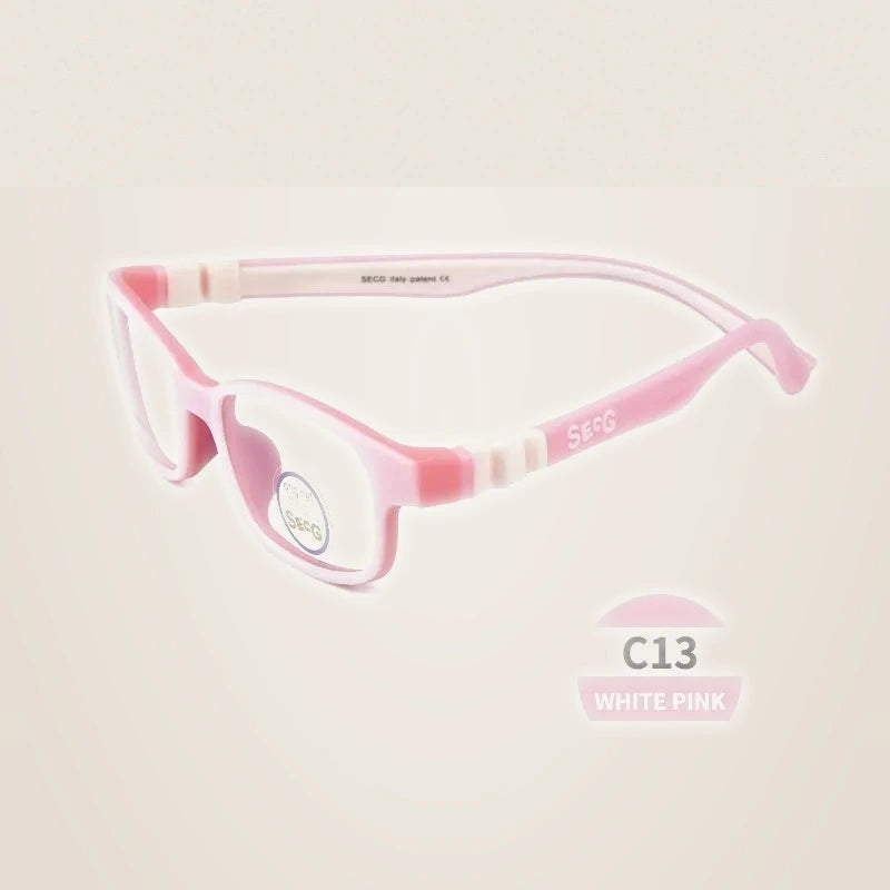 Secg Unisex Youth Full Rim Square Tr 90 Silicone Eyeglasses 3018 - c13
