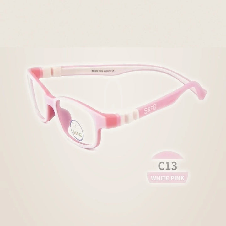 Secg Unisex Youth Full Rim Square Tr 90 Silicone Eyeglasses 3018 - c13