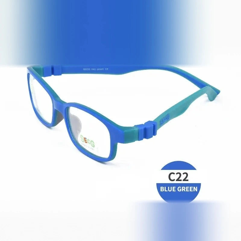 Secg Unisex Youth Full Rim Square Tr 90 Silicone Eyeglasses 3018 - c22