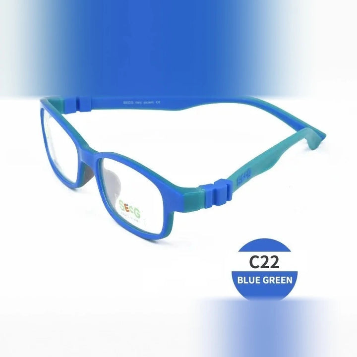 Secg Unisex Youth Full Rim Square Tr 90 Silicone Eyeglasses 3018 - c22