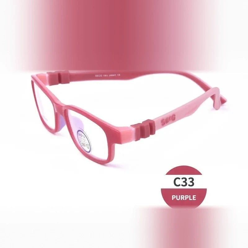 Secg Unisex Youth Full Rim Square Tr 90 Silicone Eyeglasses 3018 - c33
