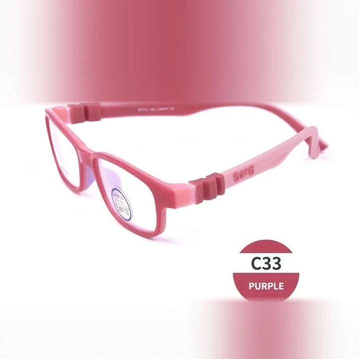 Secg Unisex Youth Full Rim Square Tr 90 Silicone Eyeglasses 3018 - c33