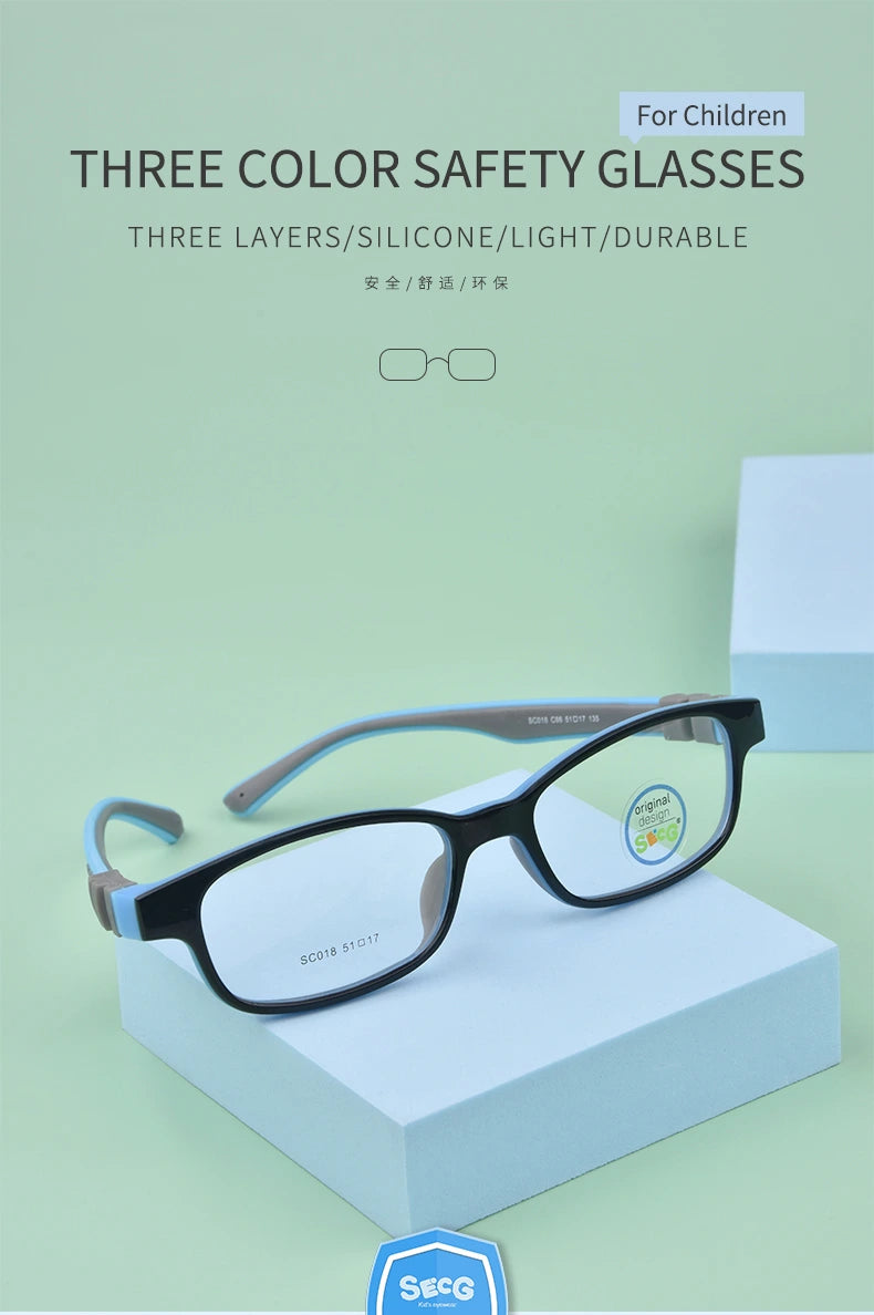 Secg Unisex Youth Full Rim Square Tr 90 Silicone Eyeglasses 3018 - Size Chart