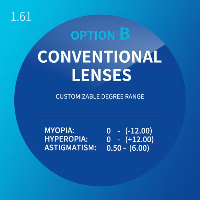 Secg 1.61 Single Vision Clear Lenses Lenses Secg Lenses Lens Option B  