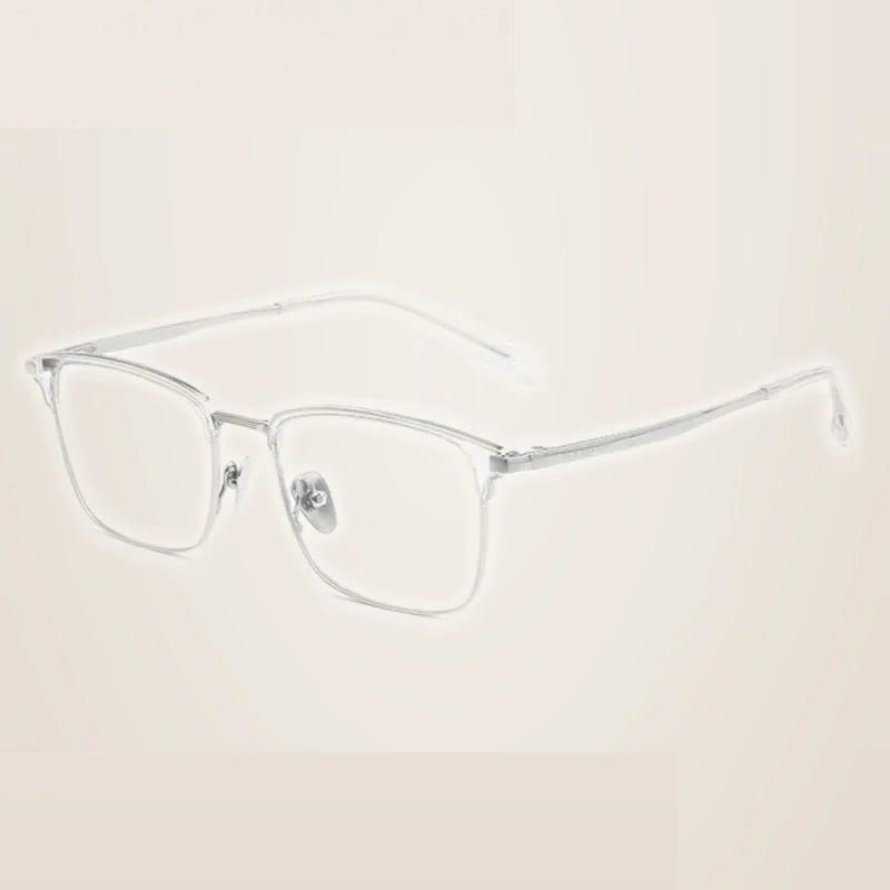 Summer Flower Men's Full Rim Square Titanium Eyeglasses 617010 - Transparent