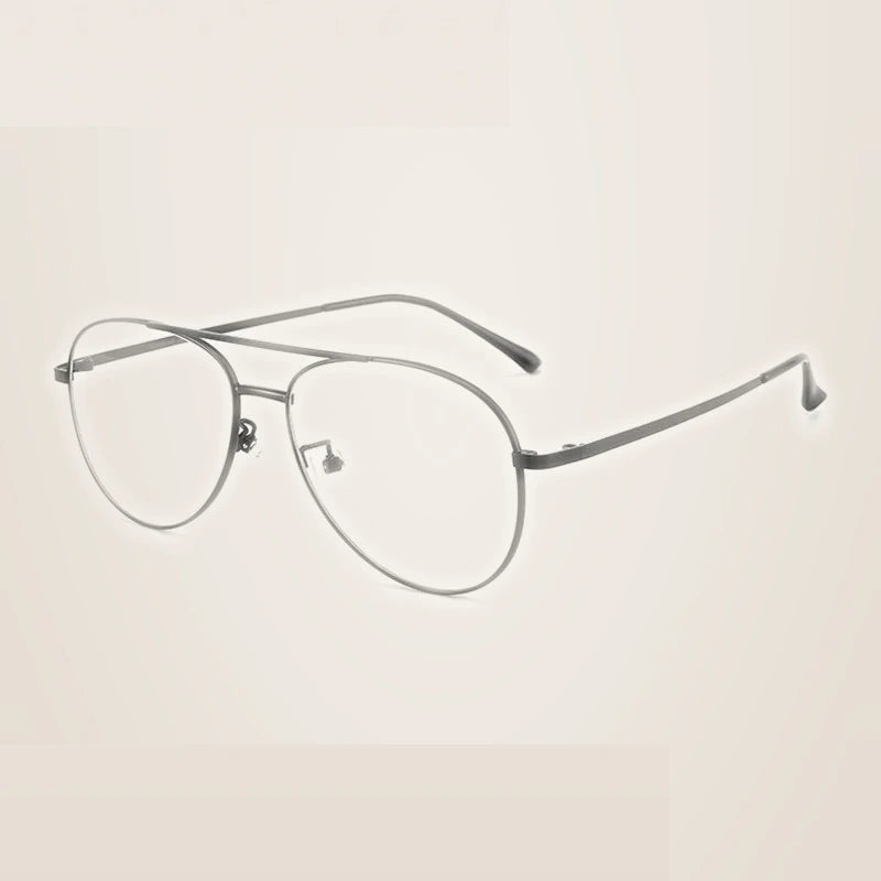 Summer Flower Unisex Full Rim Oval Double Bridge Titanium Eyeglasses 612194 - Black