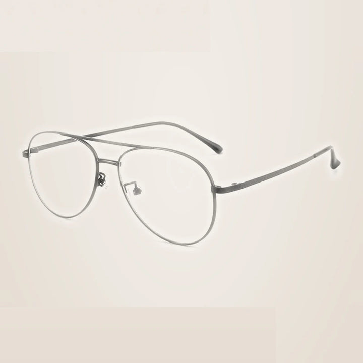 Summer Flower Unisex Full Rim Oval Double Bridge Titanium Eyeglasses 612194 - Black